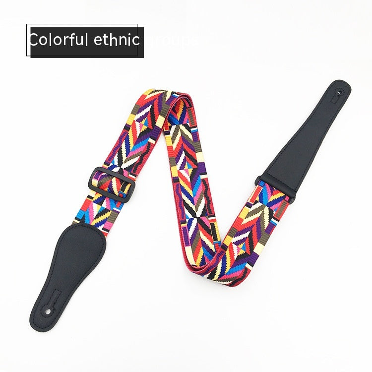 Guitar Accessories Acoustic Wooden Guitar Strap Electric Guitar Bass Shoulder Strap Printed Strap