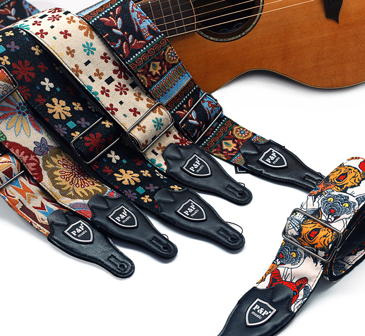 Guitar bass strap embroidery thickening and widening