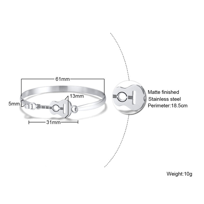 Simple style stainless steel guitar bracelet