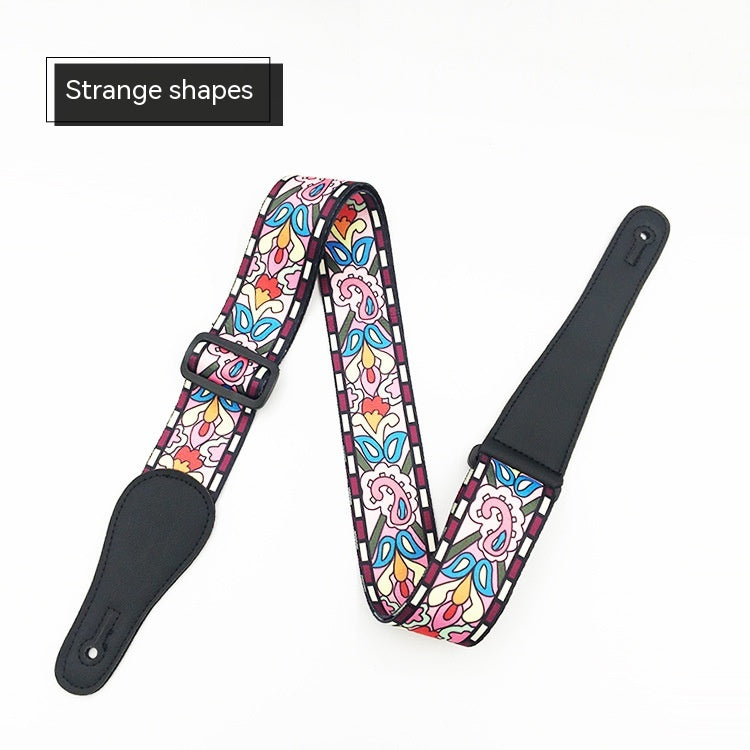 Guitar Accessories Acoustic Wooden Guitar Strap Electric Guitar Bass Shoulder Strap Printed Strap