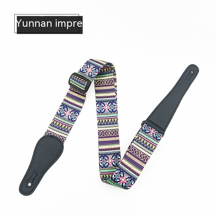 Guitar Accessories Acoustic Wooden Guitar Strap Electric Guitar Bass Shoulder Strap Printed Strap