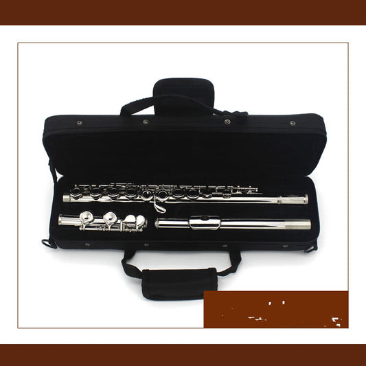 Flute 16-hole E Key C Tail Nickel-plated Silver Musical Instrument Student Beginner