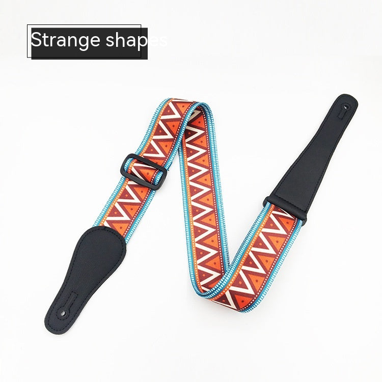 Guitar Accessories Acoustic Wooden Guitar Strap Electric Guitar Bass Shoulder Strap Printed Strap