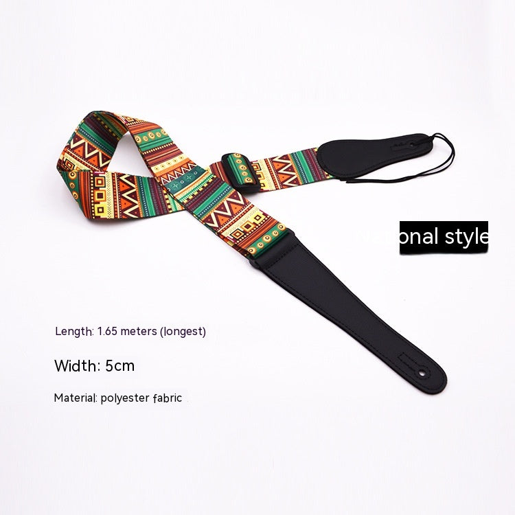 Guitar Accessories Acoustic Wooden Guitar Strap Electric Guitar Bass Shoulder Strap Printed Strap