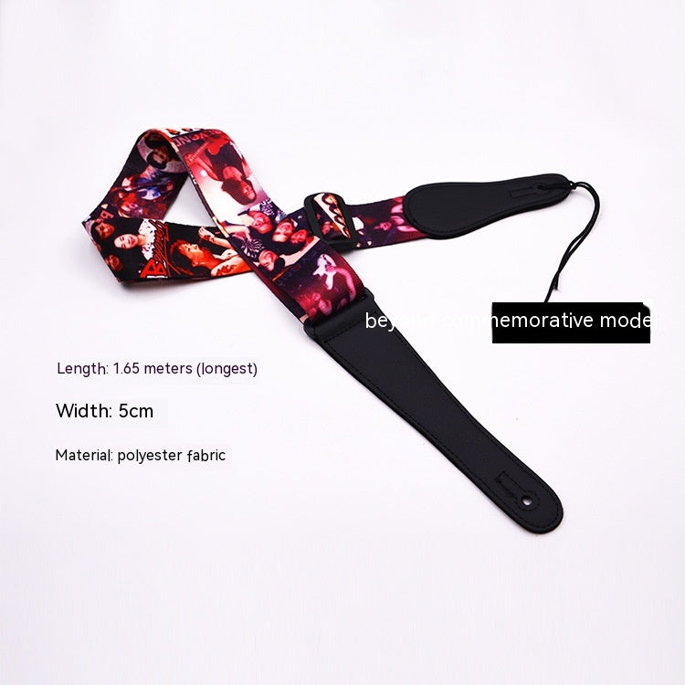 Guitar Accessories Acoustic Wooden Guitar Strap Electric Guitar Bass Shoulder Strap Printed Strap